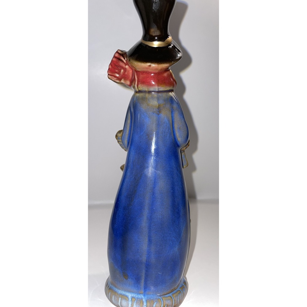 Slim Stoneware Snowman with Top Hat Scarf Lantern with Bell at Hand and Star - Picture 5 of 6